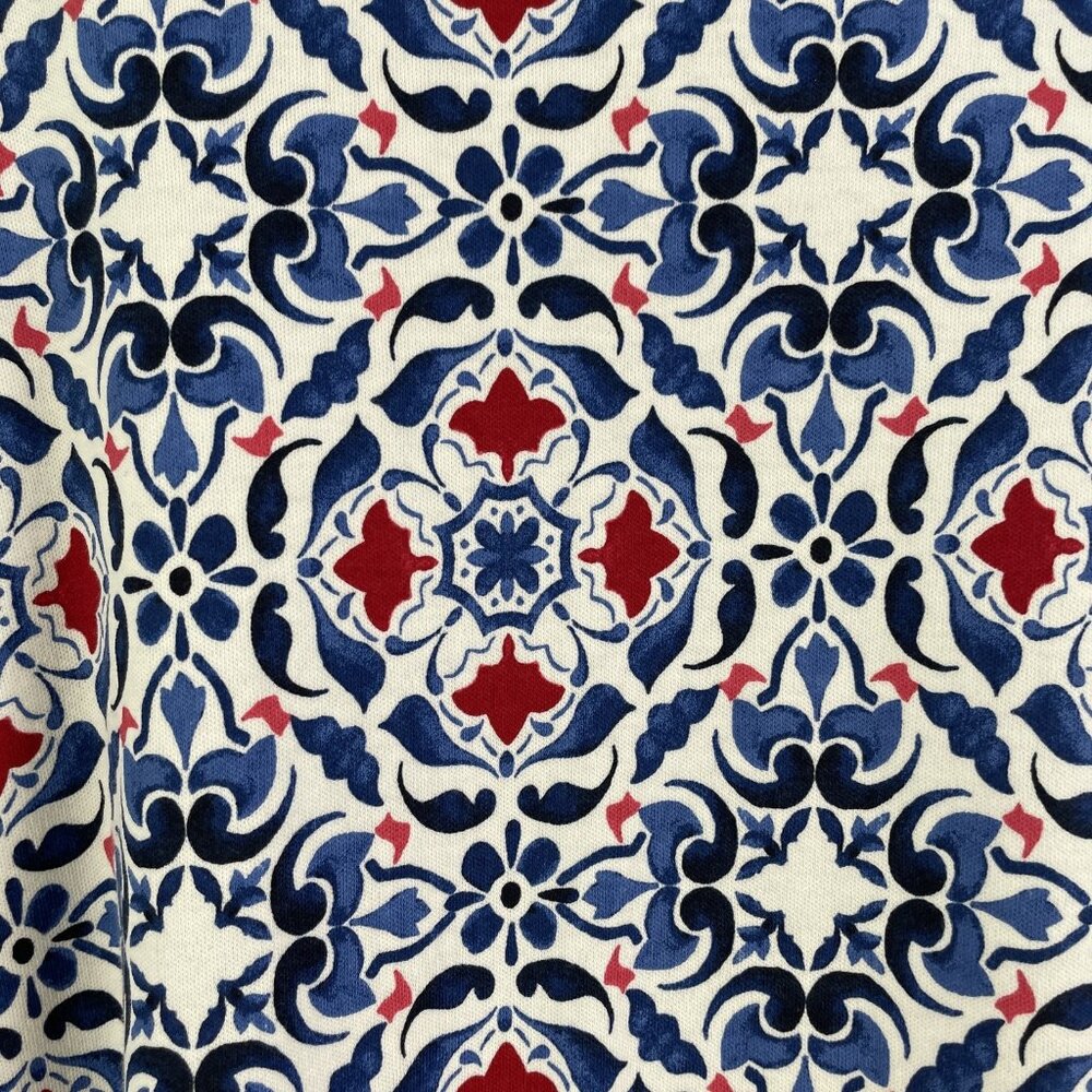 Croft & Barrow‎ Shirt Womens 3X Red Blue White Geometric Classic Tee Cotton Top - Picture 10 of 10